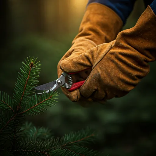 Taille manuelle d'un sapin Nordmann
